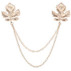  Maple Leaf Brooch Collar Pin Chain Brooches for Women Miss The