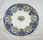Porquier beau Quimper assiette ancienne décor Rouen bleu fin 19 ème siècle