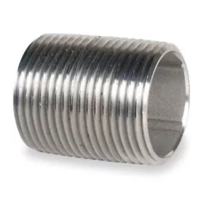 (4 pack) 1/2" NPT 304 Stainless Steel Male x Male Pipe Nipples - Picture 1 of 2