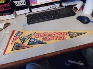 VINTAGE FELT PENNANT EISENHOWER CENTER ABILENE KS. 25 " LONG, NICE & BRIGHT - Picture 1 of 5