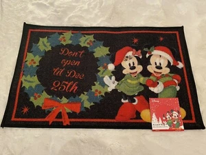 Disney Weihnachten Mickey Minnie Akzent Teppich 20X32" Öffnen Sie nicht bis Weihnachten NEU - Bild 1 von 7