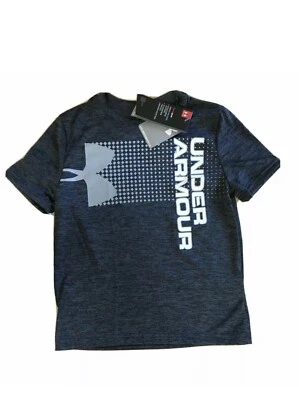 👕UNDER ARMOUR Heatgear YXS молодежи мальчиков логотип футболка назад в школу 2J - Изображение 1 из 4