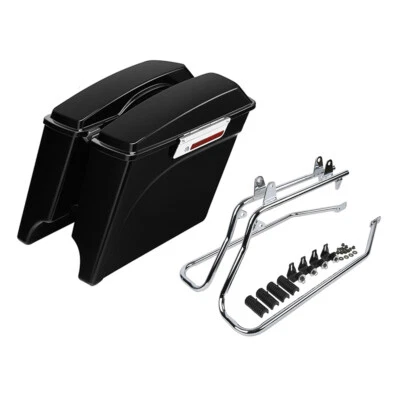 Saddlebags & Chrome Conversion Bracket Fit For Harley Softail Fatboy 1986-2017 - Image 1 of 4