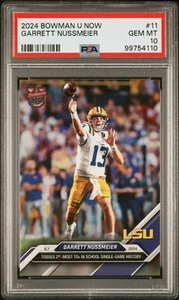 2024 Bowman U Now Garrett Nussmeier #11 LSU Tigers *951 PSA 10 - Picture 1 of 2
