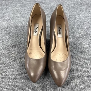 Tacones de cuña Clarks Raven Rise de cuero marrón para mujer 7,5 M - cómodos - Imagen 1 de 14
