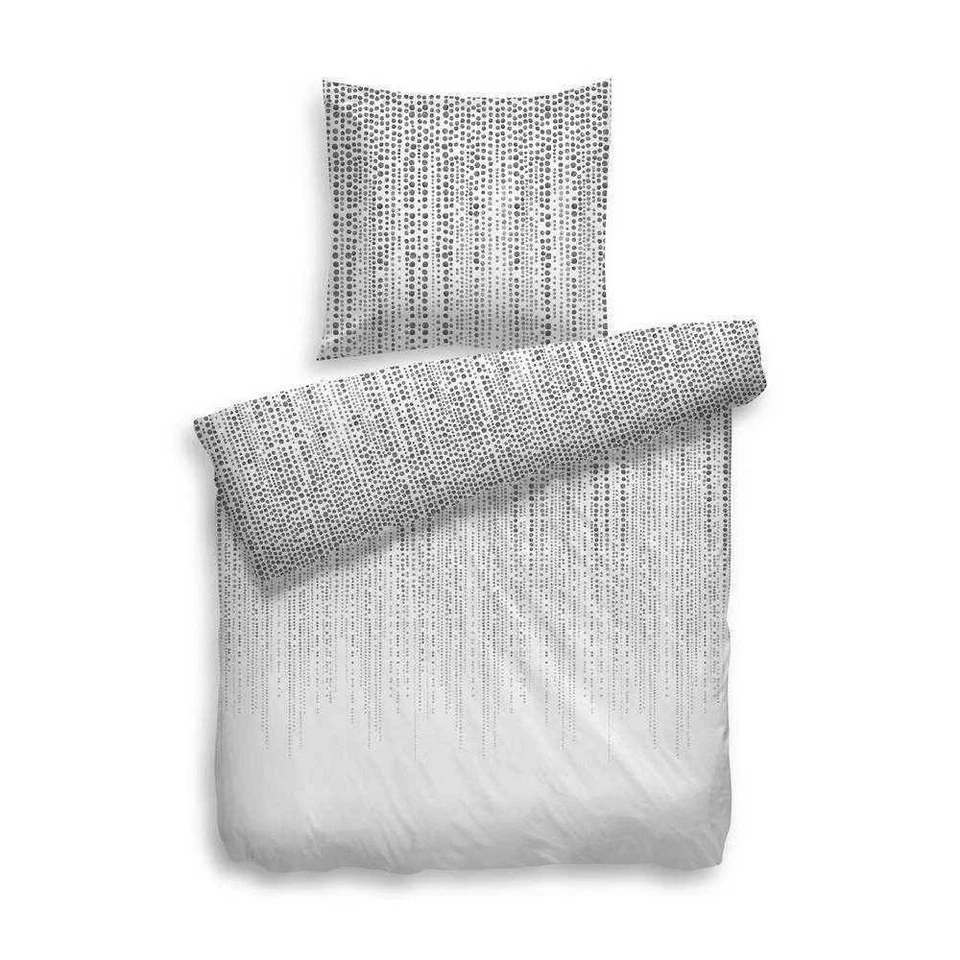 HNL Baumwolle Bettwäsche Set Punkte Streifen Sven 135x200 + 80x80 cm - Bild 1 von 1