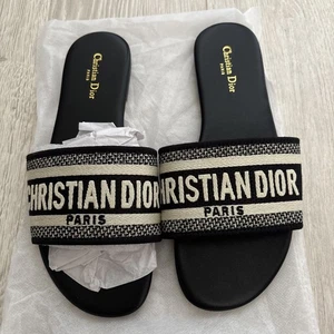 Christian Dior Dway Slides Women Size 4 - Picture 1 of 4