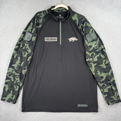 Pullover Arkansas Razorbacks 1/4 Cremallera PARA HOMBRES 2XL OHT Salute to Service Camuflado EE. UU. Foto 1 de 4