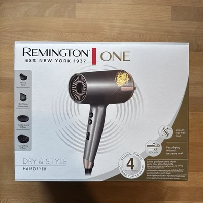 Remington ONE Hair Dryer D6077 - 2000W - 4 Attachments - Ionic System - EU plug