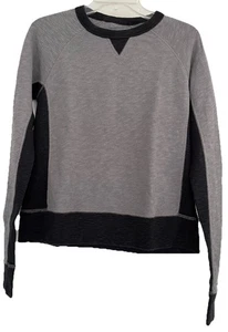 Rag & Bone Jeans Women’s Small Gray & Black Crew Neck Cotton Pullover Sweatshirt - Picture 1 of 12