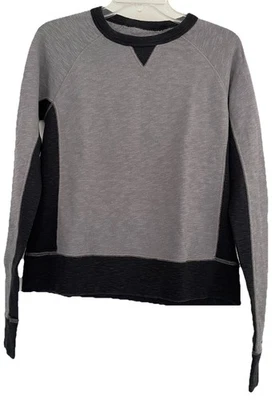 Rag & Bone Jeans Women’s Small Gray & Black Crew Neck Cotton Pullover Sweatshirt - Image 1 of 4