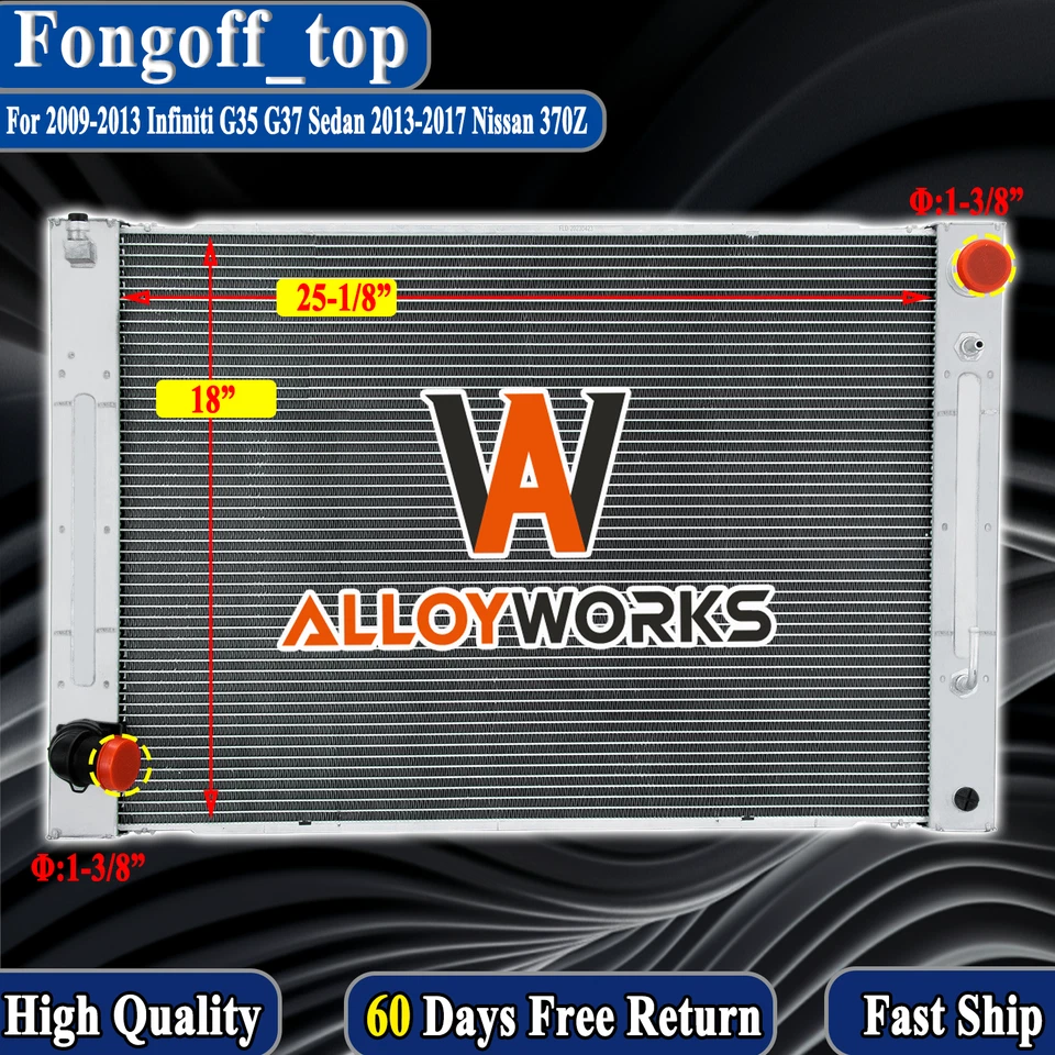 Aluminum Radiator For 2009-2013 12 Infiniti G35 G37 Sedan 2013-2017 Nissan 370Z Foto 1 de 4