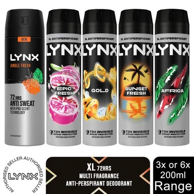 Lynx XL Anti-Perspirant 72-Hour Sweat Protection Deodorant 200ml, 3 or 6 Pack - Image 1 of 4