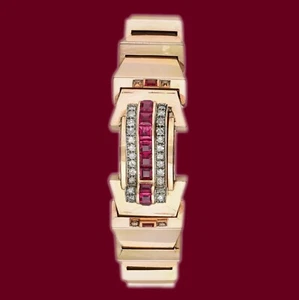 Reloj Patek Philippe 18K RG con Diamantes, Rubíes de Walser, Wald Y Cia; caja y papeles - Imagen 1 de 16