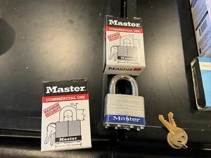 MasterLock 1 Hardened Steel Shackle No. 1 Keyed Alike Padlock with Keys NIB - Picture 1 of 1