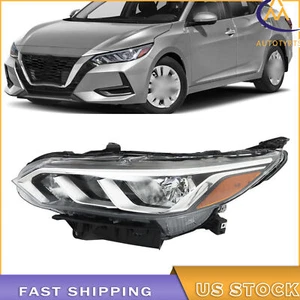 Faro halógeno negro para Nissan Sentra S/SV 2020 2021 22 del lado del conductor - Imagen 1 de 9