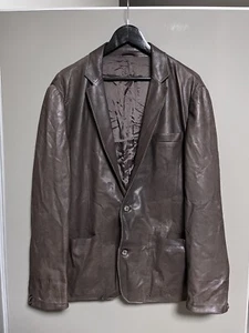Enrico Mandelli Dark Brown Leather Luxury Blazer Jacket sz 54 - Picture 1 of 16