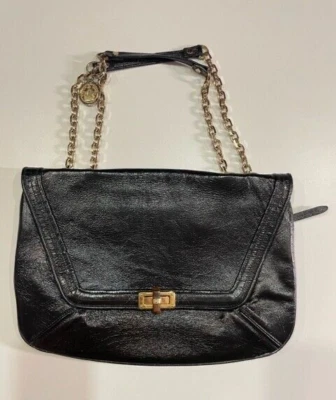 Bolso Lanvin Happy Prístino Negro charol oro cadena y herrajes Foto 1 de 4