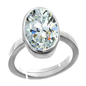Gemstone Silver Plated Cubic Zircon Adjustable Ring in Size  (AU H-P or Q-Z) - Picture 1 of 5
