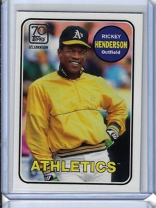 2021 Topps 70th Anniversary Celebration Rickey Henderson 1969 Through the Years