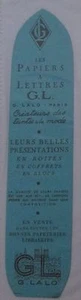 ANCIEN MARQUE PAGES SIGNET PUBLICITAIRE PAPIER A LETTRES G. LALO PARIS BLEU / 2 - Picture 1 of 1
