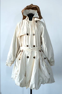 Gabardina vintage Jean Paul Gaultier marfil algodón con capucha talla 10 Foto 1 de 4