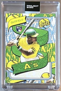 TOPPS PROJECT 2020 #222 RICKEY HENDERSON by TYSON BECK 1980 ATHLETICS FREE SHIP - Picture 1 of 3