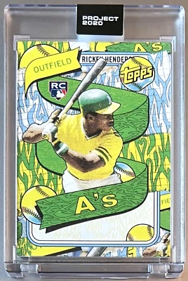 TOPPS PROJECT 2020 #222 RICKEY HENDERSON por TYSON BECK 1980 ATLETISMO FRETE GRÁTIS - Imagem 1 de 3
