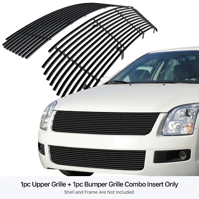Combo de inserción de parrilla de billet negra de acero inoxidable para Ford Fusion 2006-2009 Foto 1 de 4