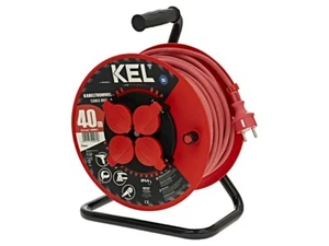 W-98694 Verlängerungskabel Trommel Buchsen: 4 Gummi rot 3x1,5mm2 40m KEL - Bild 1 von 1