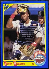 1990 SCORE LENNY WEBSTER #638 SIGNED AUTOGRAPHED ROOKIE CARD MINNESOTA TWINS MLB