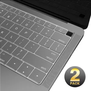 Thin Keyboard Cover Protector (2018+ MacBook Air 13" A1932), 2packs, Black+Clear - Picture 1 of 6
