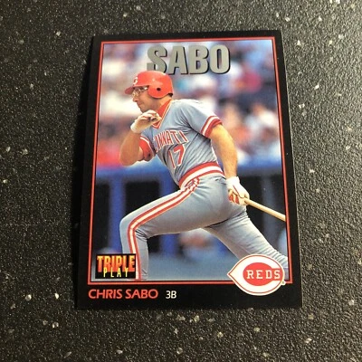 Chris Sabo 1993 Donruss Triple Play Baseball #184 MLB Cincinnati Reds 3B - Image 1 of 2