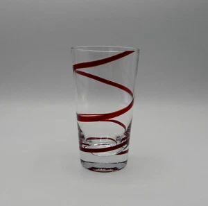 VIDRIO HIGHBALL SWIRLINE ROJO POR MUELLE 1 IMPORTACIONES USADO EN EXCELENTE ESTADO - Imagen 1 de 4