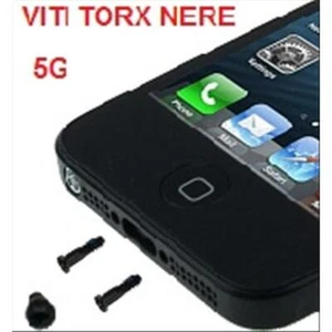 COPPIA VITI ESTERNE TORX PENTALOBE PENTAGONALI PER IPHONE 5 5G NERO - Imagen 1 de 1