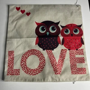 Love with owls Pillow Zip Pillow Cover * 18 in by 18 in. - Picture 1 of 6
