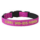Personalized Customized Embroidered Dog Name Adjustable Gliter Collar For Dogs
