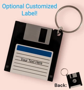 Mini Floppy Disk Keychain Retro Custom Gift Tech IT Computer Geek Key Chain Grad - Picture 1 of 8