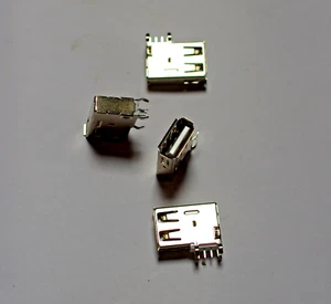 ca. 100x (+/5) USB Buchse PCB Platine Einbaubuchse 2.0 Typ-A 90 Grad vertikal - Bild 1 von 4