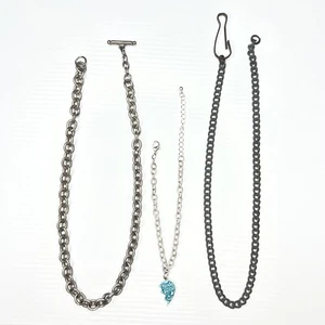 H3 Lote Cadenas Plata Palanca Corazón Hermanita Niñas Glamour Collares Retro - Imagen 1 de 8