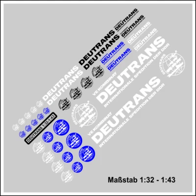 Waterslide Decal 1:32 - 1:43  DDR VE Kombinat Deutrans W50 Truck LKW Multicar - Bild 1 von 3