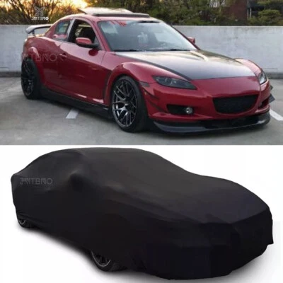 Cubierta de coche negra para todo tipo de clima impermeable satinado elástico para Mazda RX-7 RX-8 Foto 1 de 4