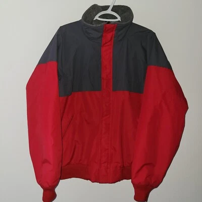 Vintage Lands End Goretex Jacket Men's Size Large Red Gray Made In USA READ - Image 1 of 4