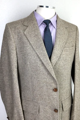 Blazer Abrigo Deportivo 42L John Weitz EE. UU. Para Hombres De Colección 2 Botones Lana Tweed Grano de Cebada Foto 1 de 4