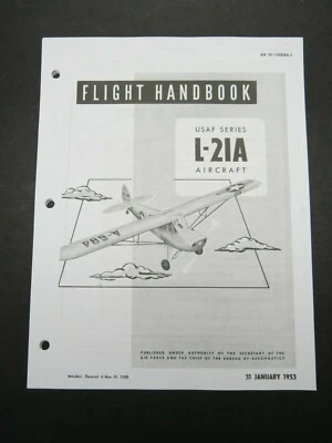 Air Force Piper L-21 A Super Cub 1953 piloto avión manual de operación de vuelo Foto 1 de 4