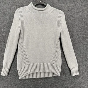 Vintage J Crew Always Sweater Womens XS Gray Mock Neck Fisherman Preppy Oarsman - Picture 1 of 9
