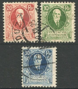 Liechtenstein 1925 85th Anniversary Of Prince Johann II - 3 Stamps US 72/74 - Picture 1 of 1