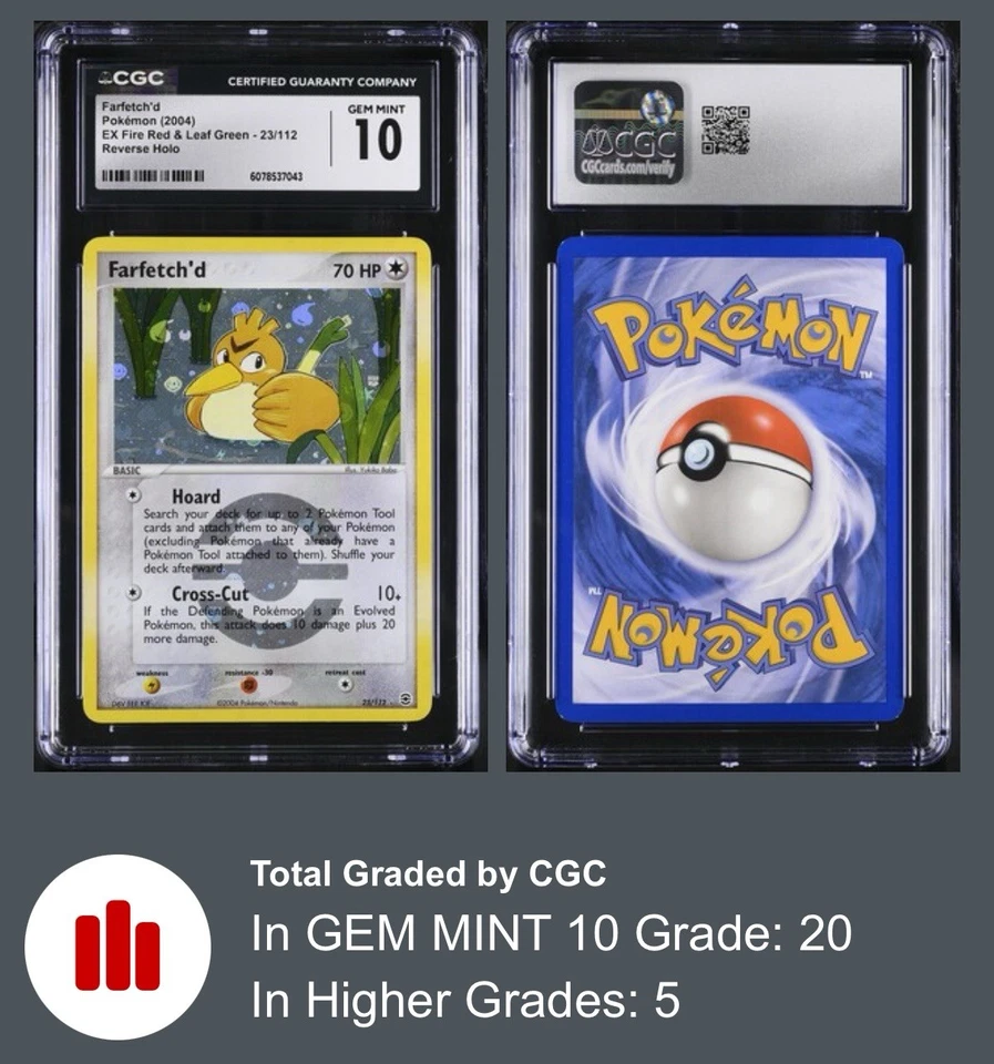 Farfetch'd 23/112 FireRed & LeafGreen Reverse Holo CGC Gem Mint 10 - Image 1 of 1