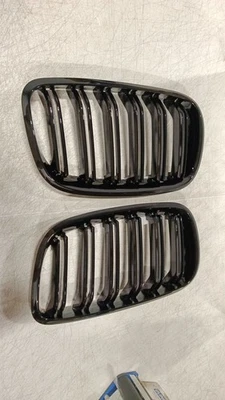 Dual Line Front Kidney Grille Gloss Black Grill Fits BMW X5 X6 E70 E71 2007-2013 — 第 1/4 张图片
