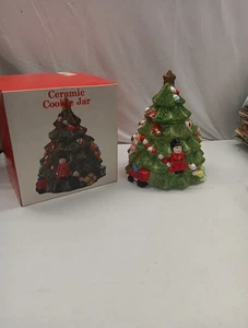 Biscottiera albero di Natale in ceramica vintage - Foto 1 di 10